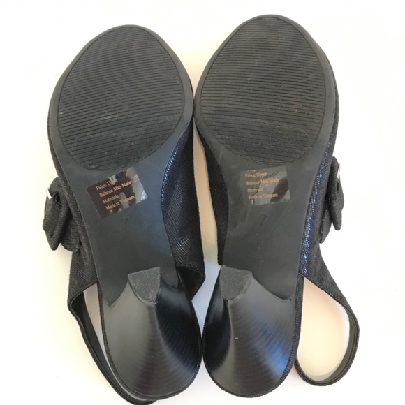 ABELLA Comfort Slingback Heels Peep Toe Dress Sandals Black Women’s Size 7 - Picture 16 of 16